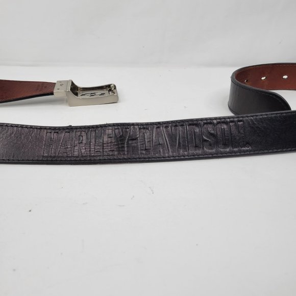 Harley Davidson Reversible Buckle Black Brown Leather Belt - 36 - Picture 4 of 7
